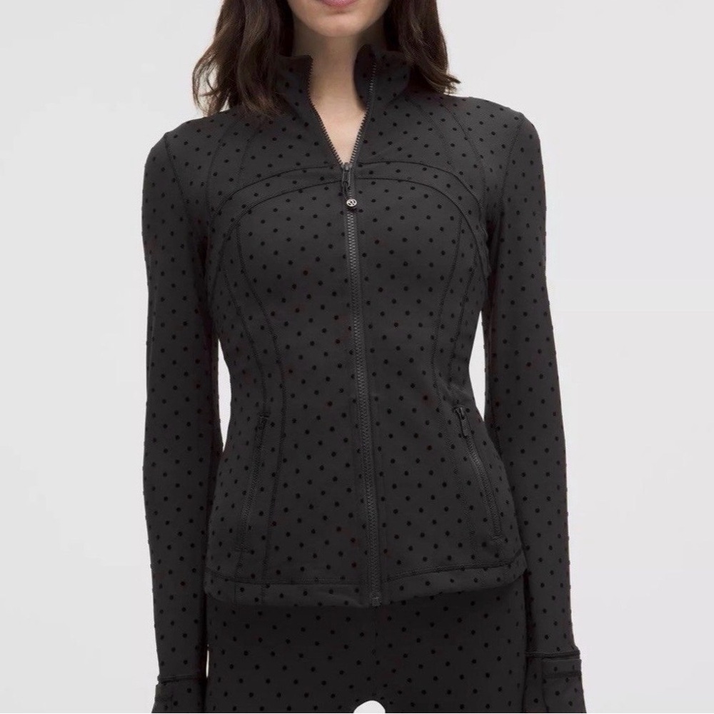 NWOT LULULEMON Define Jacket Nulu Flocked Polka Flock Black